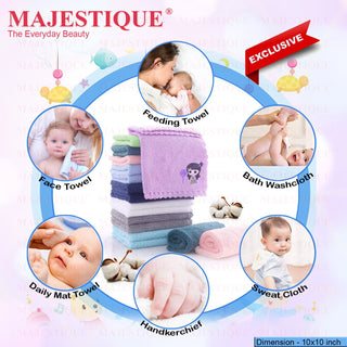 Majestique Mini Baby Towel Set Pack Of 4 - Color May Vary