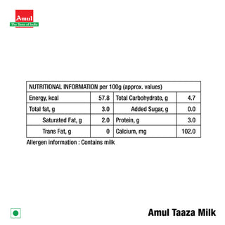 Amul Taaza Toned Fresh Milk