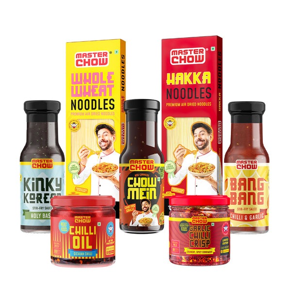 MasterChow Asli Chinese Combo (2 Noodles, 3 Stir Fry Sauces,1 Chilli O