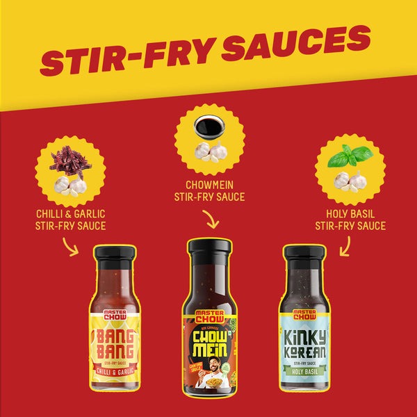 MasterChow Asli Chinese Combo (2 Noodles, 3 Stir Fry Sauces,1 Chilli O