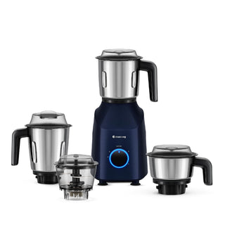 Atomberg Yulia 750 Watt Mixer Grinder | 4 Multipurpose Jars including Chopper Jar | Coarse Mode for Silbatta-like Textures | Powerful Intelligent Motor | Advanced Safety Features | Ritz Blue