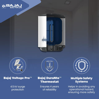 Bajaj Shield Series New Shakti 15L Storage Wall Mount Water Heater For Home|5-Star Rated Geyser