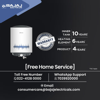 Bajaj Shield Series New Shakti 15L Storage Wall Mount Water Heater For Home|5-Star Rated Geyser