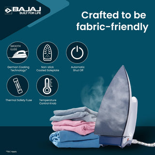 Bajaj Stainless Steel Majesty DX-11 1000 Watts Dry Iron