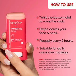 DOT & KEY Strawberry Dew Sunscreen Stick SPF 50+ PA++++(20gm)_silkroutes_3