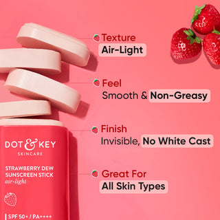 DOT & KEY Strawberry Dew Sunscreen Stick SPF 50+ PA++++(20gm)_silkroutes_4