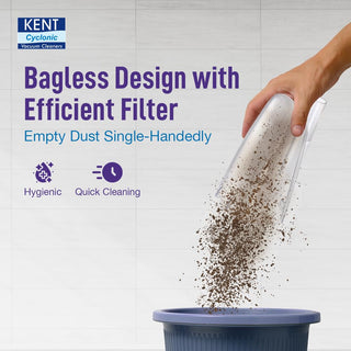KENT Duster Vacuum Cleaner 600 W with HEPA Filter and Cyclone 5 Technology