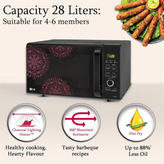 LG 28 L Charcoal Convection Healthy Microwave Compact Oven