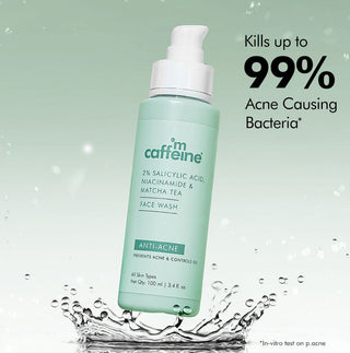MCaffeine 2% Salicylic Acid Niacinamide & Matcha Tea Face Wash | Oily & Acne Prone Skin - 100 ml_SilkRoutes_1