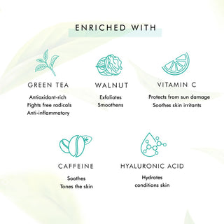 MCaffeine Green Tea Face Scrub with Vitamin C & Hyaluronic Acid - 100 gm_SilkRoutes_5