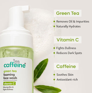 MCaffeine Green Tea & Vit C Foaming Face Wash - 110 ml_SilkRoutes_2