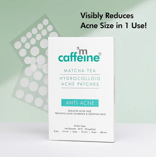 MCaffeine Matcha Tea Hydrocolloid Acne Patches with 0.5% Salicylic Acid | Reduces Acne in 2 Uses - 3 Sizes (24N)_SilkRoutes_1