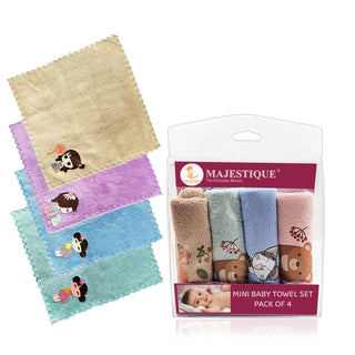Majestique Mini Baby Towel Set Pack Of 4 - Color May Vary_SilkRoutes_1