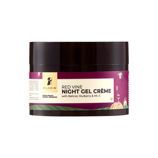 Pilgrim Red Vine Night Gel Crème with Retinol, Mulberry & Vit. C (50gm)_SilkRoutes_1