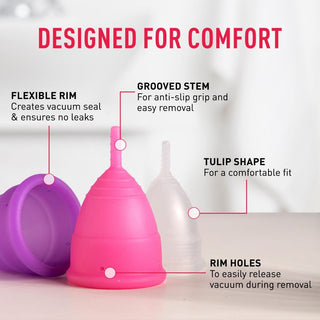 Sirona FDA Approved Reusable Menstrual Cup for Women Protection for Up to 8-10 Hours