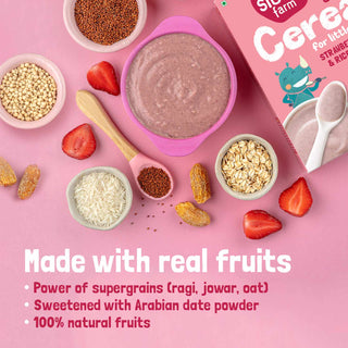 Slurrp Farm NO ADDED SUGAR, Strawberry, Ragi & Rice Cereal 200 gm_SilkRoutes_3