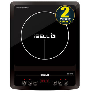 iBELL 30YO Induction Cooktop, 2000W, 2 Yr Warranty, BIS Certified, Crystal Glass Top, Auto Shut Off, Overheat Protection (Black)